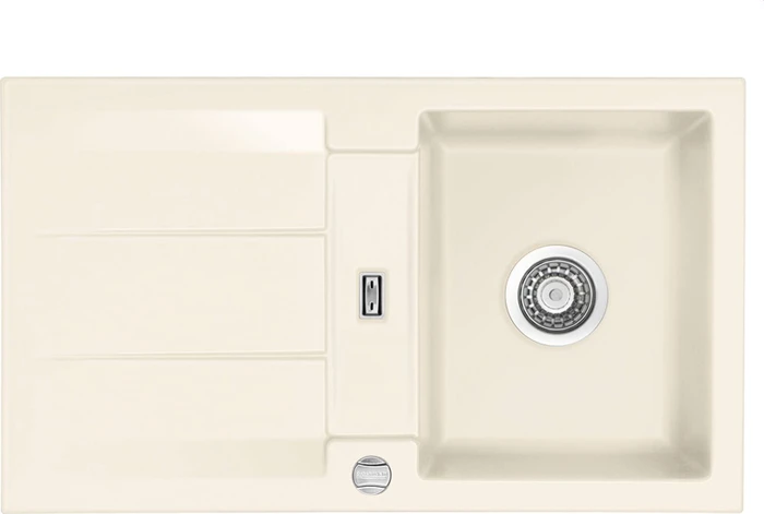 systemceram Genea 87 Einbau Becken reversibel mit Ablauffernbedienung magnolie