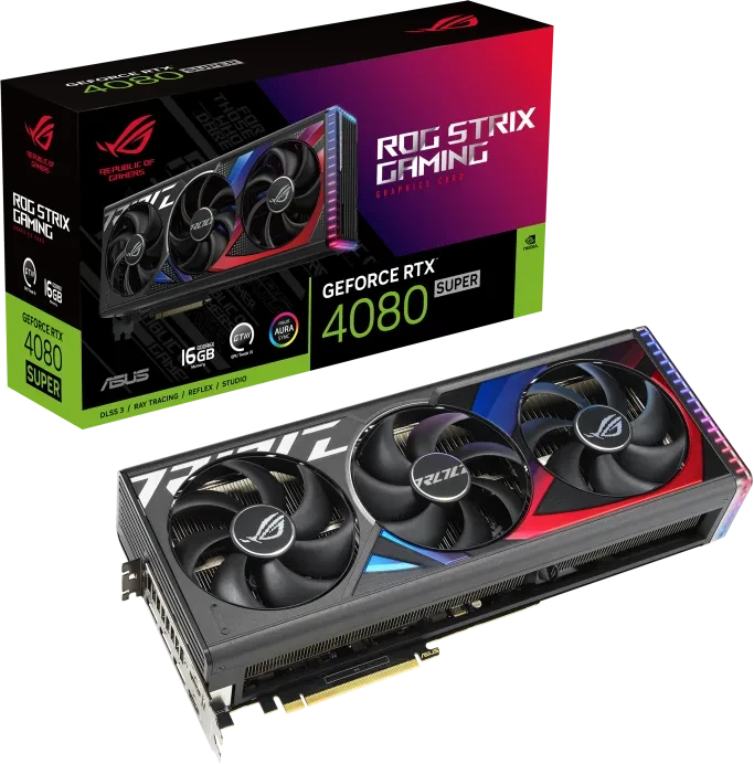 ASUS ROG Strix GeForce RTX 4080 SUPER, ROG-STRIX-RTX4080S-16G-GAMING, 16GB GDDR6X, 2x HDMI, 3x DP