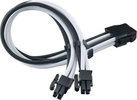 SilverStone PP07E Serie P07E-EPS8BW, 4/8-Pin ATX12V Verlängerungskabel, 300mm, sleeved schwarz/weiß