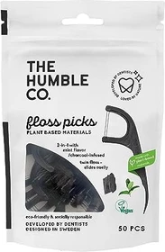 The Humble Co Zahnseide Sticks Aktivkohle, 50 Stück