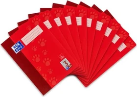 Oxford Schulheft, A4, Lineatur 3, rot, 32 Blatt, 10er-Pack
