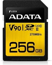 ADATA Premier ONE R275/W155 256GB, UHS-II U3, Class 10