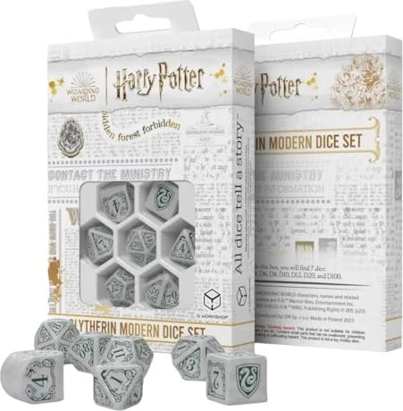Q-Workshop Würfelset Harry Potter - Slytherin white
