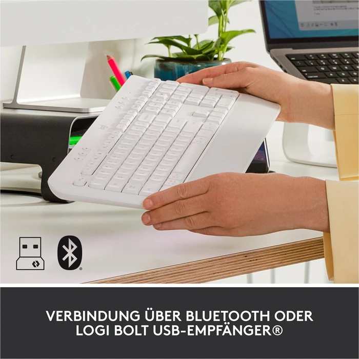 Logitech Signature K650 Comfort, Off-White, Logi Bolt, USB/Bluetooth, IT