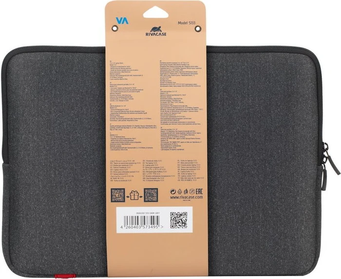 RivaCase 5133 Antishock Laptop Sleeve für MacBook Pro 16", dunkelgrau