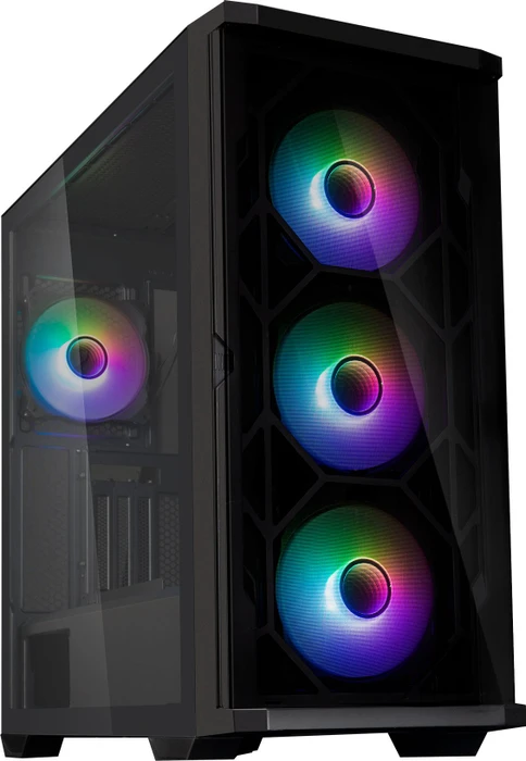 Zalman Z10 Duo, schwarz, Glasfenster