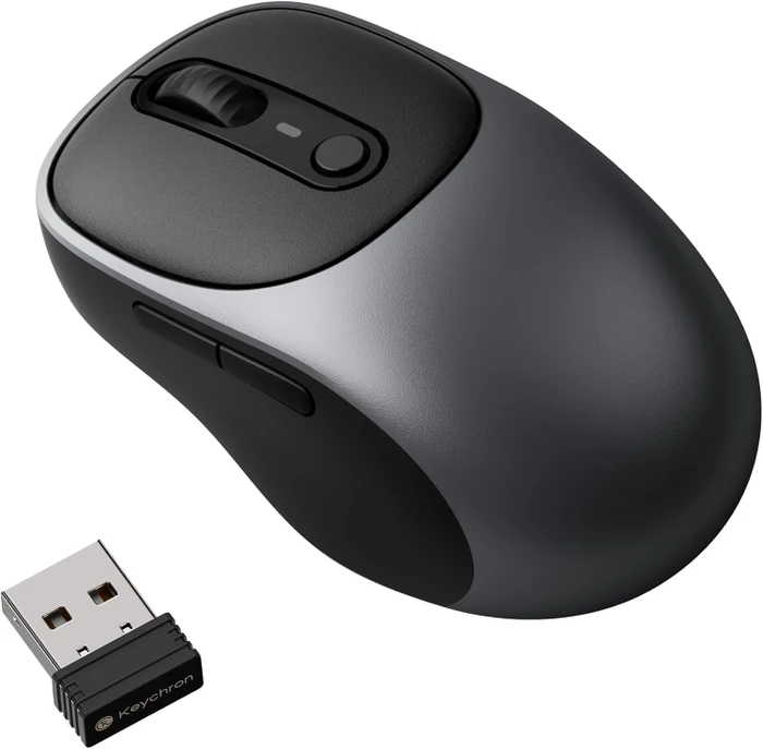 Keychron BM24 Wireless Mouse Metal Gray schwarz/grau, USB/Bluetooth