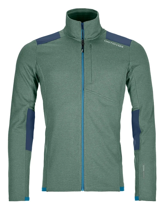Ortovox Fleece Light Grid Hooded Funktionsjacke green forest (Herren)
