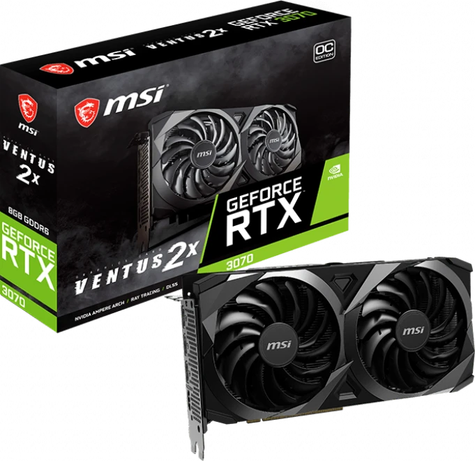 MSI GeForce RTX 3070 Ventus 2X 8G OC LHR, 8GB GDDR6, HDMI, 3x DP