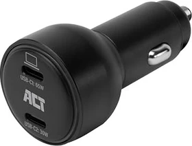 ACT 2-Port USB-C-Schnellladegerät KFZ 95W schwarz