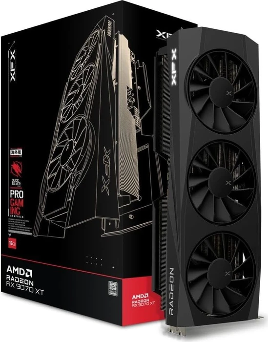 XFX Quicksilver Radeon RX 9070 XT Gaming Edition, 16GB GDDR6, HDMI, 3x DP