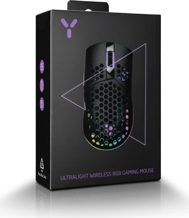ISY IGM-5000-BK Ultralight Wireless RGB Gaming Maus schwarz, USB