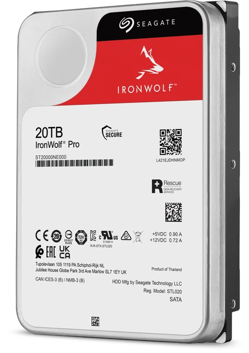 Seagate IronWolf Pro NAS HDD +Rescue 20TB, 24/7, 512e / 3.5" / SATA 6Gb/s