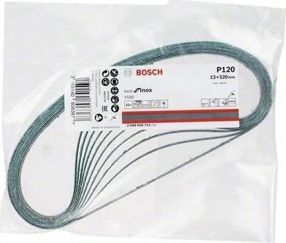 Bosch Professional Y580 Best for Inox Schleifband K120, 13x520mm, 10 Stück