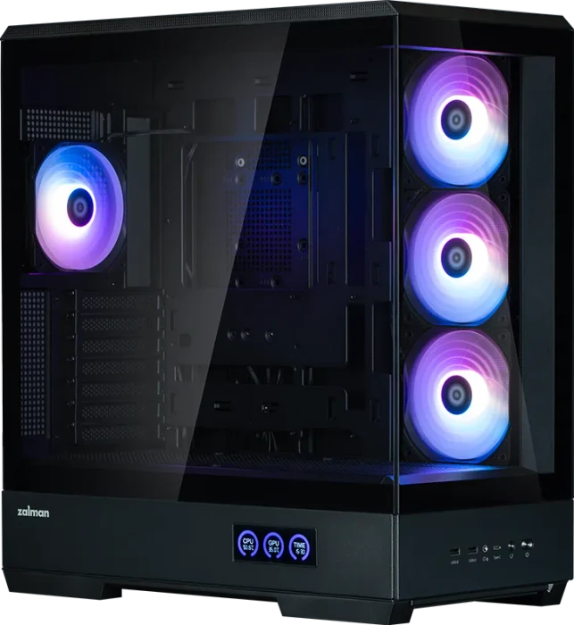 Zalman P50 DS Black, Glasfenster