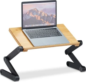 Relaxdays 2in1 Bettisch und Stehpult, Notebook-Stand bis 15", grau