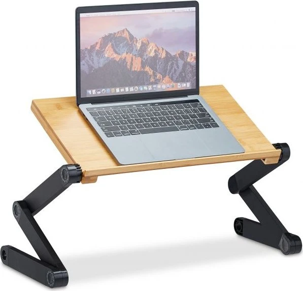 Relaxdays 2in1 Bettisch und Stehpult, Notebook-Stand bis 15", grau
