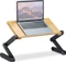 Relaxdays 2in1 Bettisch und Stehpult, Notebook-Stand bis 15", grau Vorschaubild