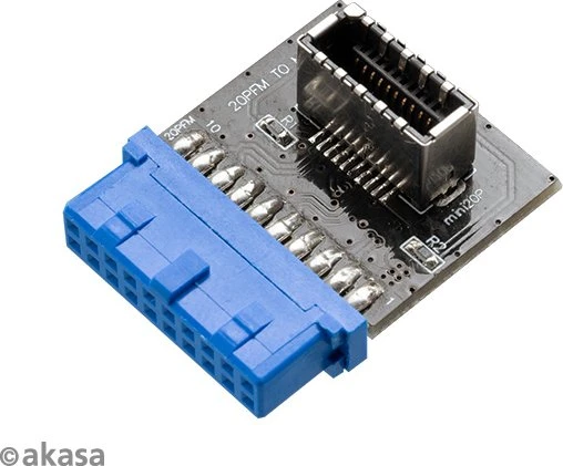 Akasa USB 3.0 19-Pin auf USB 3.1 20-Pin Key-A Pfostenstecker intern