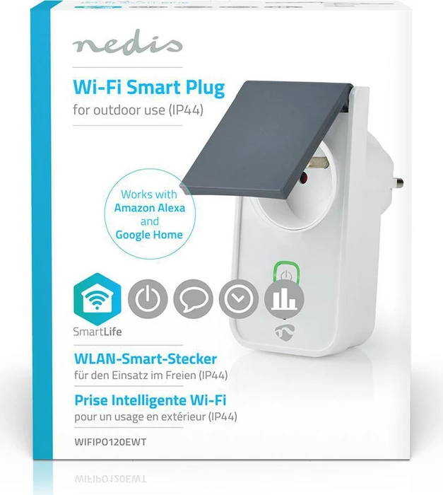 Nedis WLAN Smart-Steckdose Outdoor, 3680W, Typ E, Smart-Steckdose