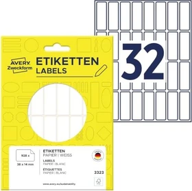 Avery-Zweckform Mini-Organisationsetiketten Sonderformat, 38x14mm, weiß, 29 Blatt (928 Etiketten)