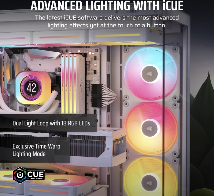 Corsair iCUE LINK LX120-R RGB Starter Kit, weiß, LED-Steuerung, 120mm, 3er-Pack