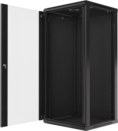 Lanberg 19" Wandschrank 42HE, hängend, Flat Pack, Glastür, IP20, RAL 9004, 600mm tief