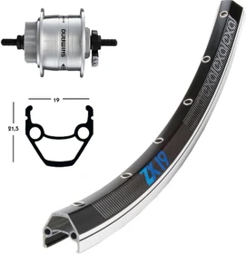 Exal ZX19 36H 21.5mm/19mm 28" 9x100 TA Centerlock Disc Vorderlaufrad schwarz eloxiert