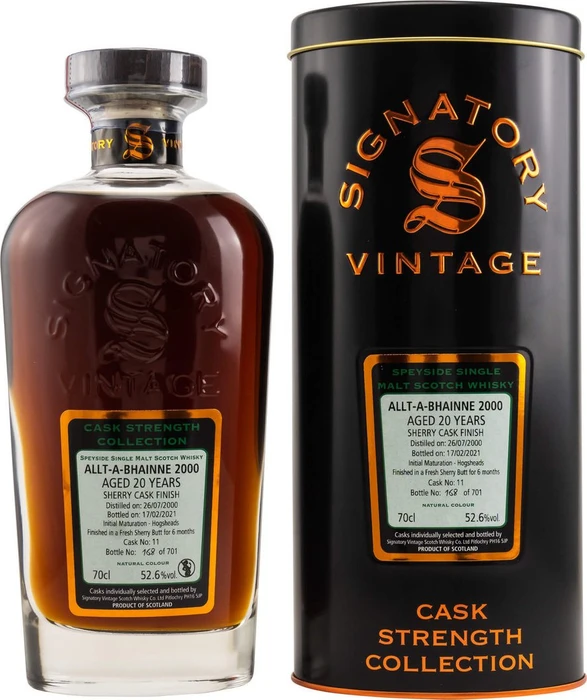 Signatory Vintage Cask Strength Collection Allt-A-Bhainne 2000 700ml