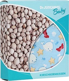 Dr. Junghans Medical Kirschkern-Kissen 10 x 10cm Baby Wärmekissen weiß/rosa kariert