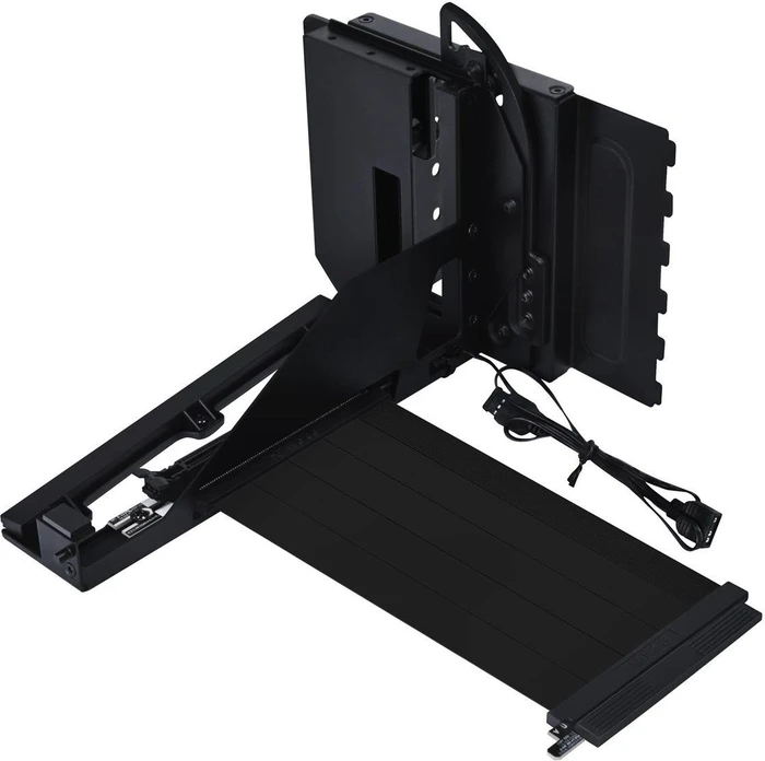 Lian Li Riser Card Vertical GPU Kit, inkl. PCI-Slot Blende für Lian Li, gewinkelt, PCIe 5.0, 200mm, schwarz