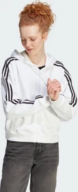 adidas Essentials 3-Streifen French Terry Bomber Hoodie weiß/schwarz (Damen)