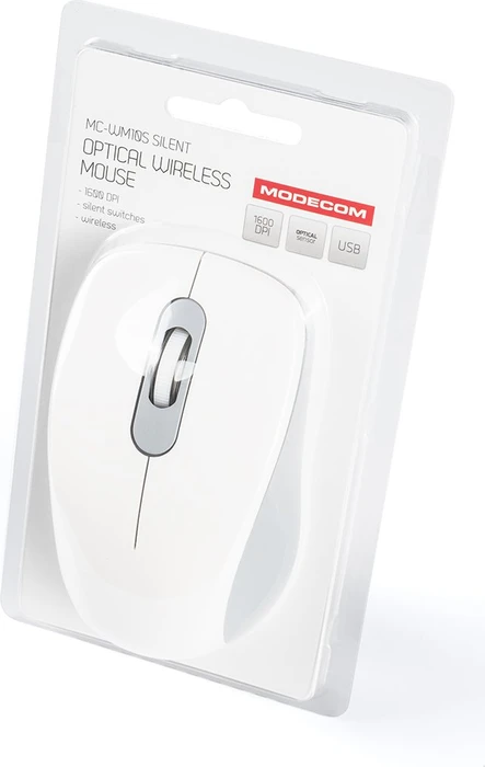 Modecom MC-WM10S Silent Wireless Mouse weiß/grau, USB