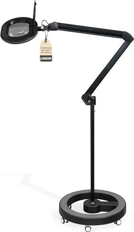 Lumeno LED Lupenleuchte 8613, 3 Dioptrien, 1.75x, mit Rollstativ schwarz