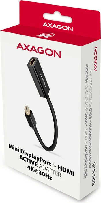 Axagon Mini DisplayPort 1.2/HDMI 1.4b Adapterkabel schwarz, 0.15m