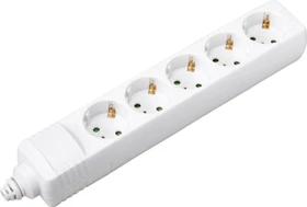 Sygonix Steckdosenleiste ohne Kabel, 5-fach, weiß