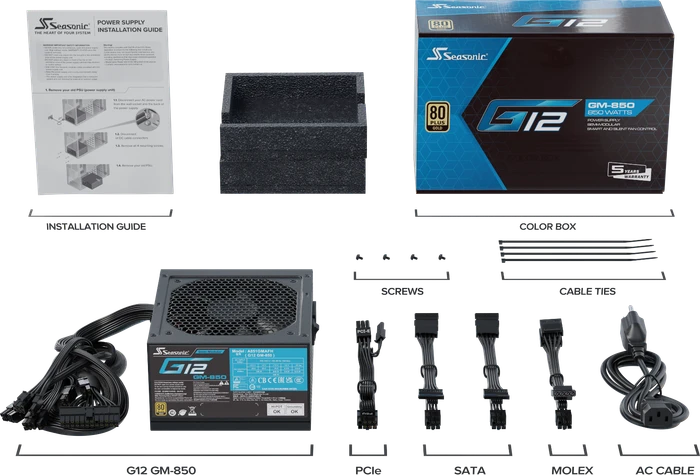 Seasonic G12 GM 850W, ATX 2.3