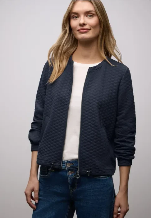 Street One Zipper Jacke mit Struktur Jacke shadowed navy (Damen)
