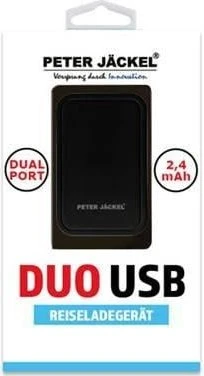 Peter Jäckel USB Travel Charger Dual Port 2.4A schwarz