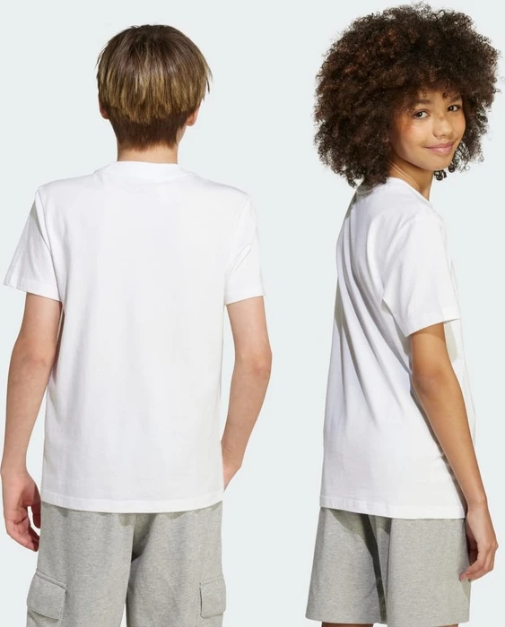 adidas Essentials T-Shirt kurzarm white/blue fusion/glow blue (Junior)