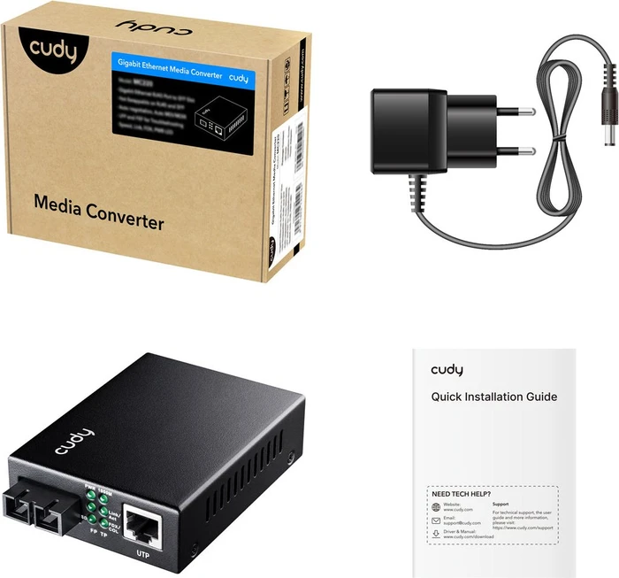 Cudy Gigabit Medienkonverter, 1x RJ-45, 1x SC-Duplex SM 20km