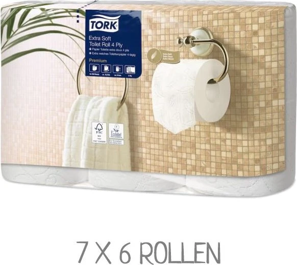Tork T4 Premium extra soft Toilettenpapier 4-lagig weiß, 42 Rollen