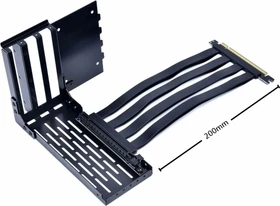 Lian Li Riser Card, inkl. PCI-Slot Blende für LANCOOL II, gewinkelt, PCIe 3.0, 200mm, schwarz