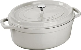 Zwilling Staub Cocotte Schmortopf oval 42.8x37cm 8l weißer trüffel