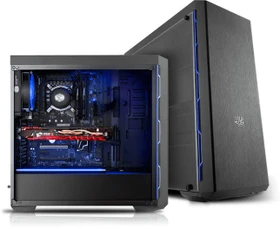 Cooler Master MasterBox MB600L schwarz/blau, Acrylfenster