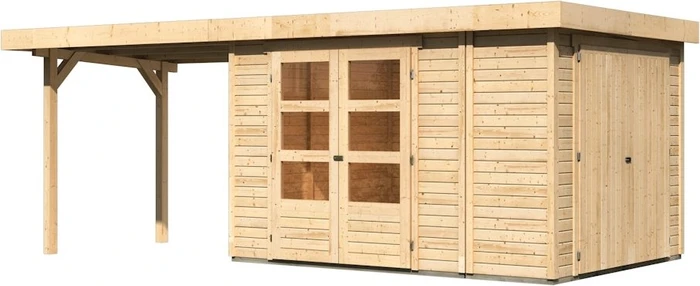 Karibu Retola 4 Gartenhaus inkl. Anbau 2.8m natur