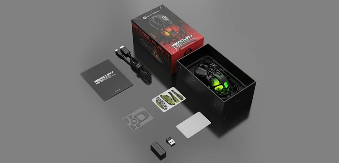 GravaStar Mercury M2 Wireless Gaming Mouse, Stealth Black, USB/Bluetooth