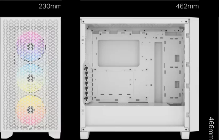 Corsair 3000D RGB Airflow, weiß, Glasfenster