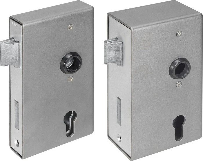 AMF 140U-40ZW Schlosskasten blank mit verzinktem Schloss, silber
