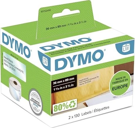 Dymo Endlosetiketten LabelWriter 99013, 89x36mm, transparent, 1er-Pack (260 Etiketten)